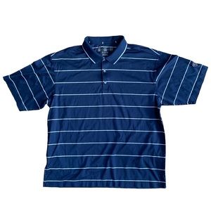 Nike Golf Striped Polo Shirt Mens Large Navy Blue Y2K Tiger Woods F30308TGE